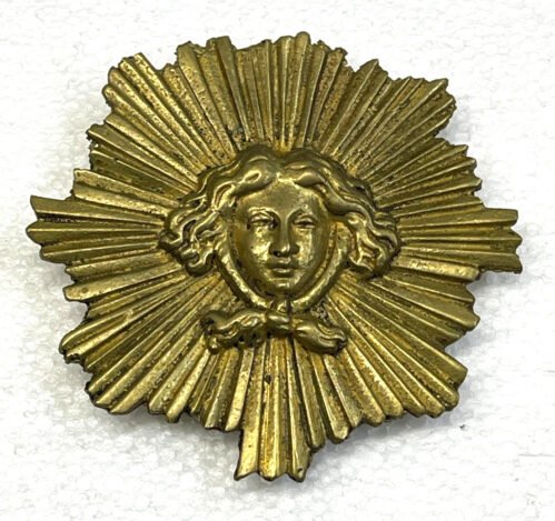 Rare Large Antique French Clock Brass Sunburst Pendulum Bob