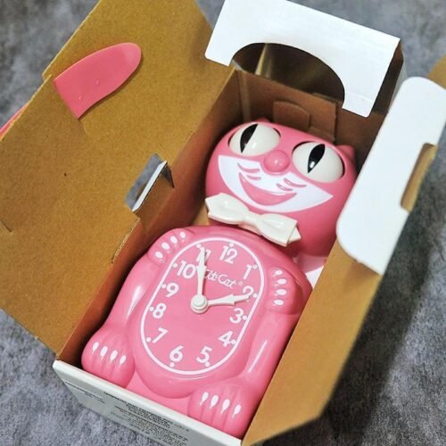 Rare Pink Kit-cat with Rolling Eyes and Wagging Tall Wall Clocks Home Décor