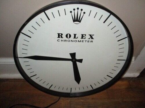 RARE ROLEX CHRONOMETER DEALERS STORE WALL Clock 1960's 20" Ohio Advertising