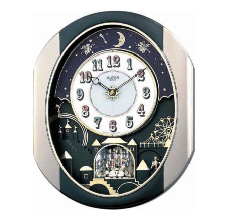 RARE SMALL WORLD RHYTHM & MOTION MUSICAL Celestial LARGE WALL CLOCK 4MH4751WD18
