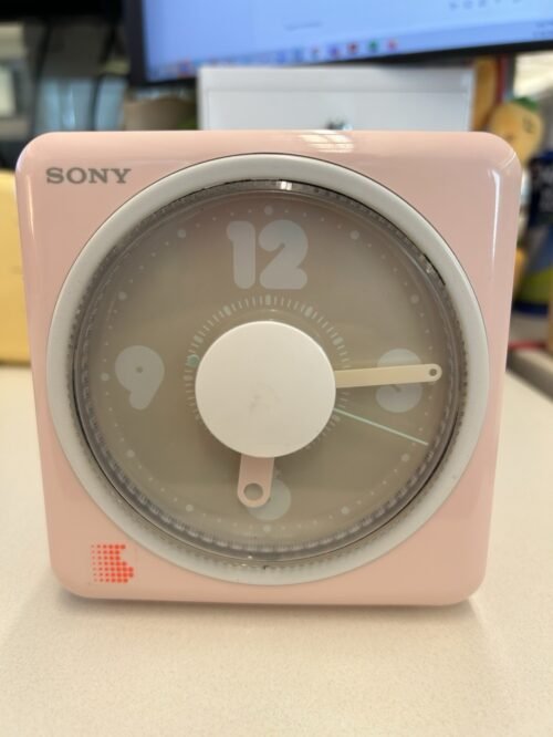 *RARE* Sony ICF-A8 AM/FM Clock Radio, Pink Shell w/ Rare Beige Clock Face