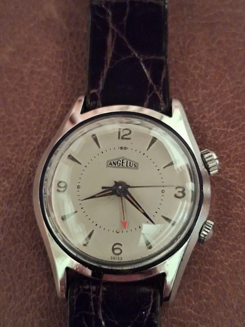 Rare, Stunning, Collector Piece, Mint Vintage 1950s Angelus Alarm WristWatch