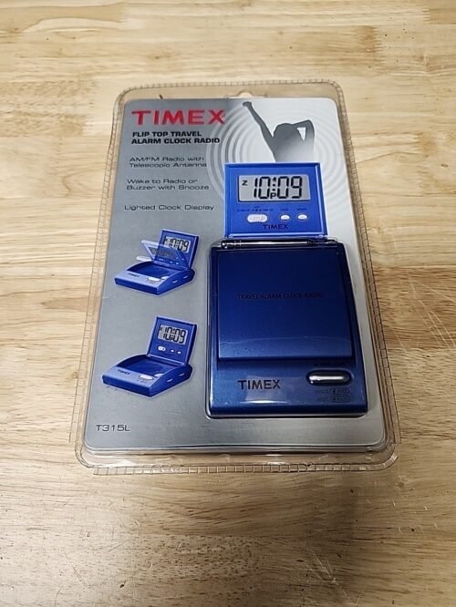 Rare Timex Flip Top Travel Alarm Clock Radio Model T315L Brand New Sealed