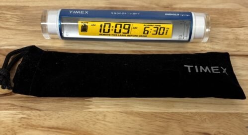 Rare TIMEX Travel Alarm Clock w/ Flashlight Indiglo Night Light T117