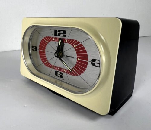 Rare Vintage CARAVELLE Alarm Clock Made in France Still Working Small Travel