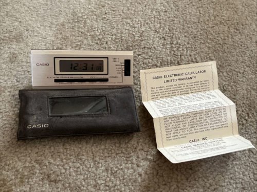 Rare Vintage Casio PQ-10 Pocket Quartz Travel Alarm Clock / Stopwatch