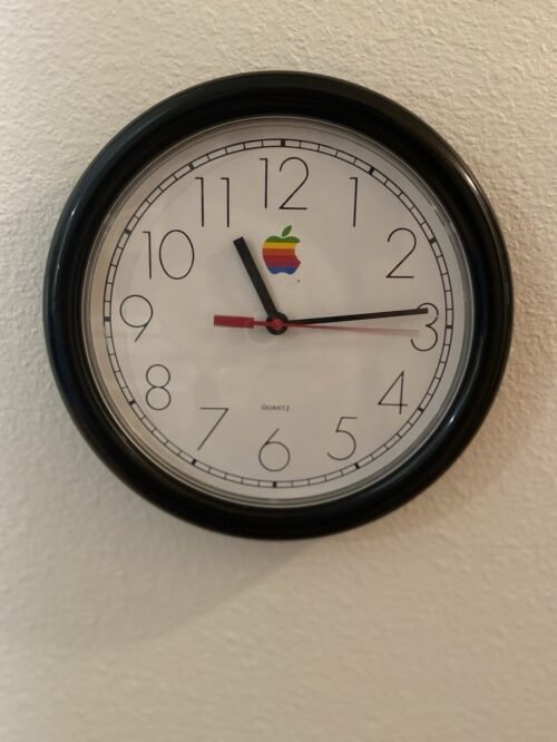RARE Vintage Genuine Apple Computer Rainbow Logo 10” Wall Clock 1990’s.