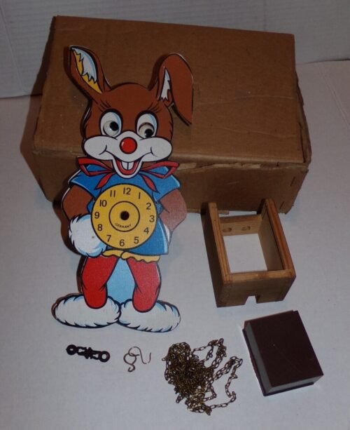 Rare Vintage Helmut Kammerer German Child Clock Rabbit Bunny Moving Eyes Parts