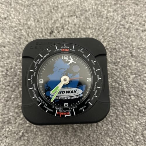 Rare Vintage Midway D.S.T Mini Quartz Travel Alarm Clock USA!!
