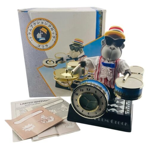 Rarity Master Anchor Musical Gorilla Drum Alarm Clock Early 1980s Helicon w/Box