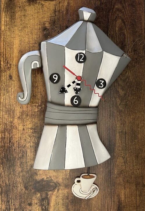 Rate Allen Designs Coffee Pot Wall Clock Studio Collection Espresso Cup Pendulum