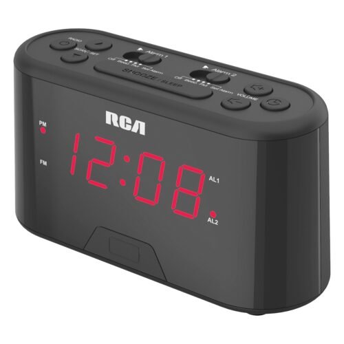 RCA Digital FM Radio Alarm Clock with Large Numbers and Battery Backup, RC551