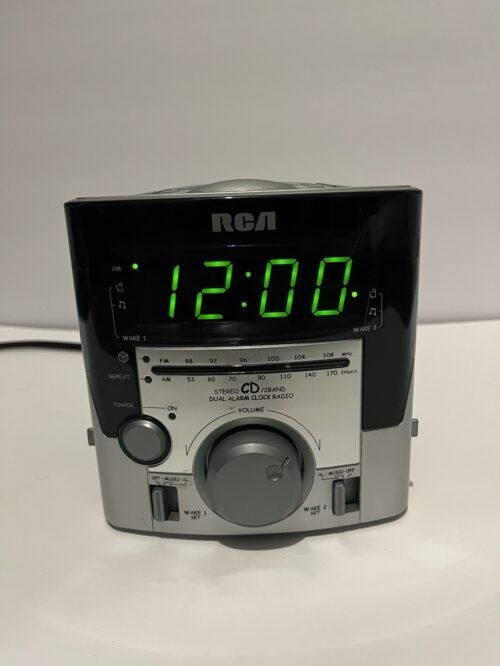 RCA Mini Silver Stereo CD Clock Radio Player RP3753A CD player TESTED/WORKING