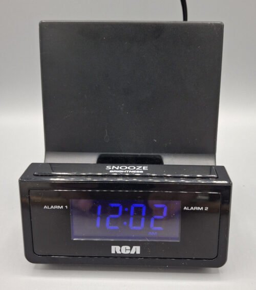 RCA RCD215 Charging Stand Dual Alarm Clock, USB Charging