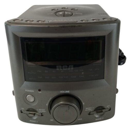 RCA RP3751A Dual Wake Stereo CD Clock Radio Alarm - AM/FM with Snooze & Shuffle