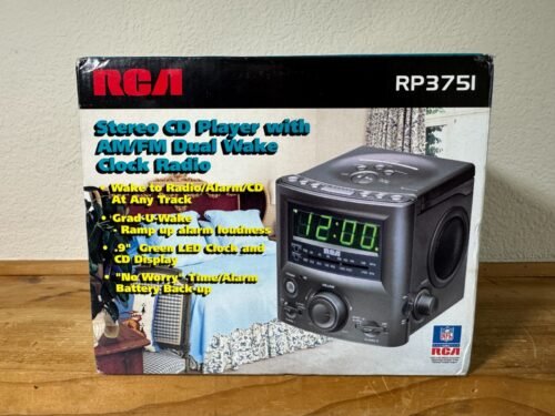 RCA RP3751 Alarm Clock Vintage CD Player Radio AM/FM LED Screen - BRAND NEW
