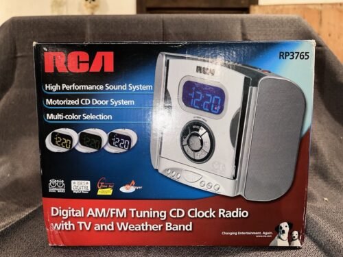 RCA RP3765A CD Player Dual Alarm Digital Clock Radio WORKS Missing Battery Cover