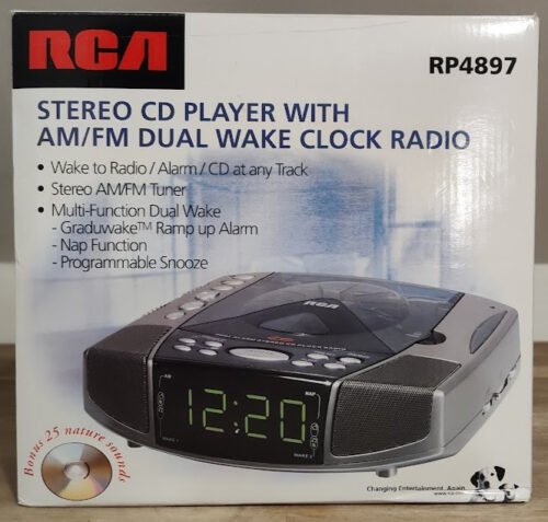 RCA RP4897 Dual Alarm Stereo CD Player Clock Radio Brand New In Box, Never Used