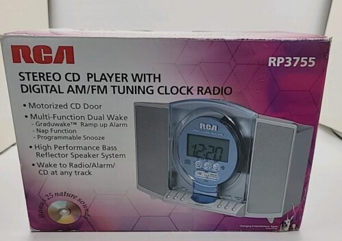 RCA Stereo CD Player w/ Digital AM/FM Tuning Clock Radio RP3755 See Description