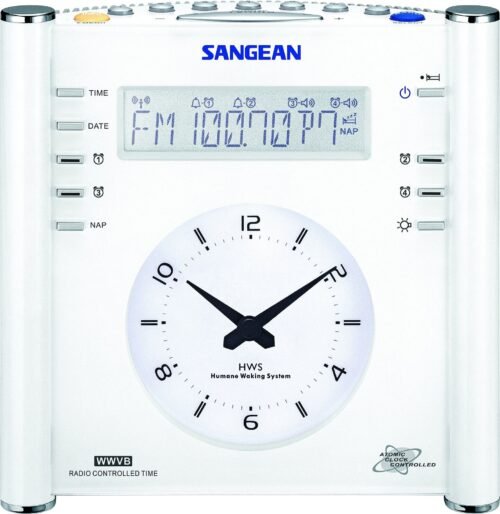 RCR-3 AM/FM Atomic Digital/Analog Clock Radio (White), One Size