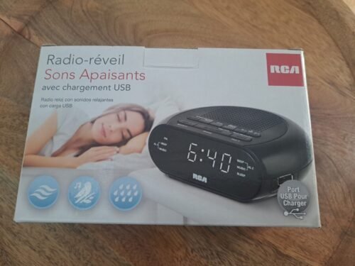 Rcs27 Digital Radio Alarm Clock With Soothing Sounds Brightness Control And Usb