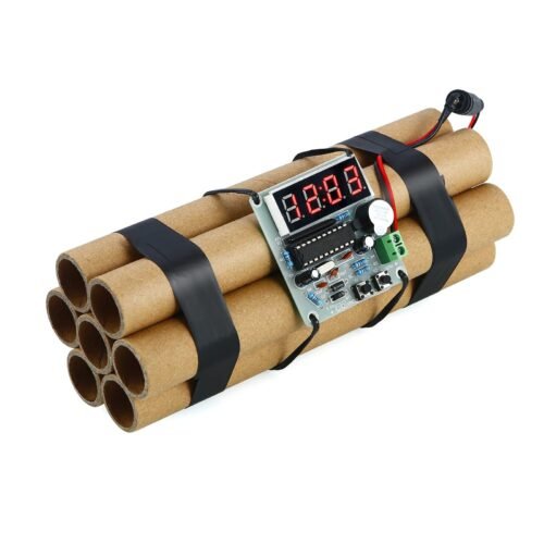 Realistic Fake Bomb Prop with Countdown Clock Timer for Halloween and Pranks