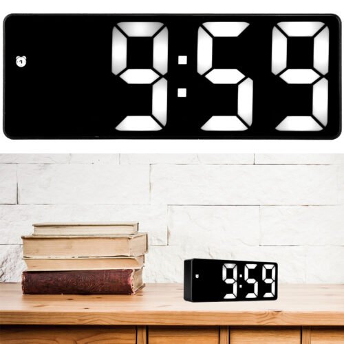 Rechargeable Mirrored Alarm Clock Portable Digital Clock For Travel EUY
