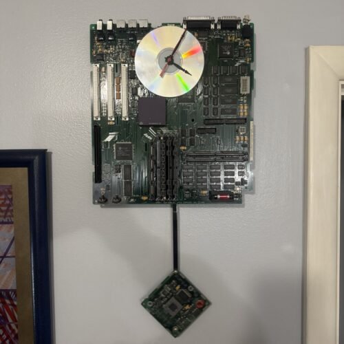Recycled Vintage Apple Computer Motherboard Pendulum wall clock