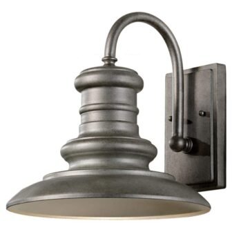 Redding Station 1-Light Tarnished Silver Outdoor 12.5 in. Wall Lantern Sconce