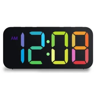 Red/Green/Blue Display Alarm Clock with USB type C Charging Port photo Red/Green/Blue Display Alarm Clock with USB type C Charging Port featured image