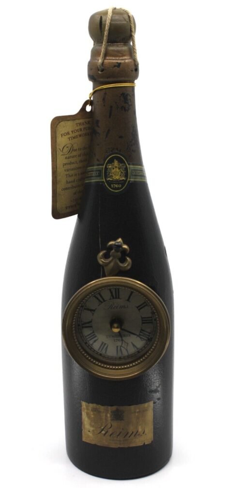 Reims Champagne 14” Wine Bottle Shaped Desk Clock Bar Kitchen Office