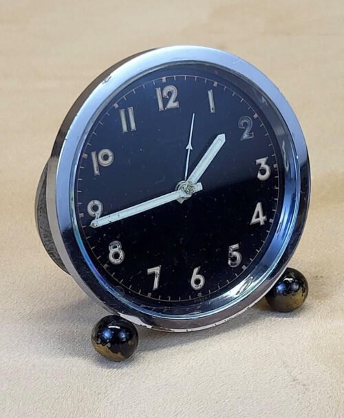 RESTORED! 30s ImHof Swiss Deco Oversize Alarm Clock - Linz, Austria jeweler $325