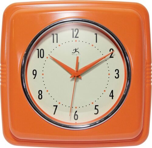 Retro 9 inch Mid Century Modern Kitchen Diner Wall Clock Quartz Sweep Movement