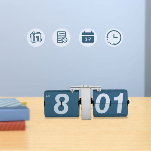 Retro Digital Flip Desk Clock ， Classic Flip Clock Shelf Clock ， Battery Powered