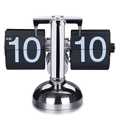 Retro Digital Flip Down Clock -Battery Powered Internal Gear Operated Clock f...