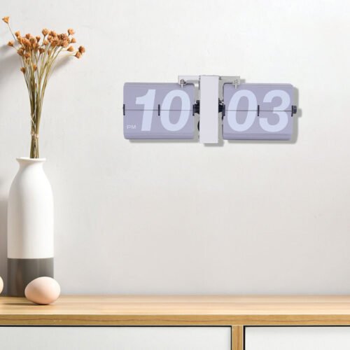 Retro Digital Flip Down Clock Battery Powered Low Noise Wall Mount/Tabletop