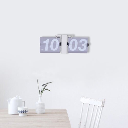 Retro Digital Flip Down Clock Battery Powered Low Noise Wall Mount/Tabletop