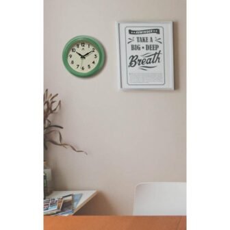 Retro Diner Green 8.5 in. x 8.5 in. Round Wall with Silent