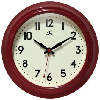 Retro Diner Red Wall Clock, 8.5 in