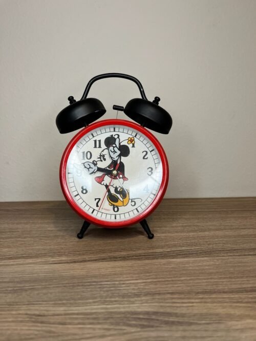 RETRO DISNEY MINNIE MOUSE RED ALARM CLOCK Works, No Battery Cover