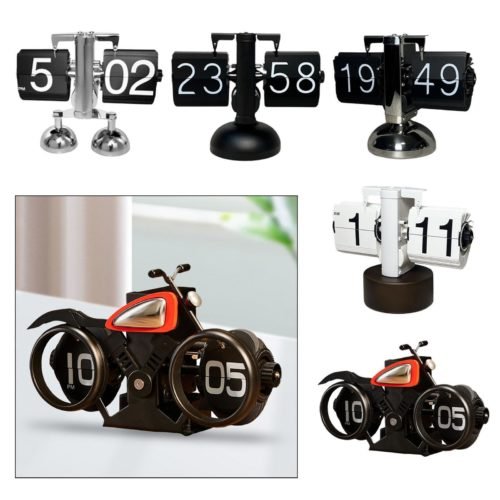 Retro Flip Desk Clock Automatic Page Turning Clock for Desk Restaurant Hotel