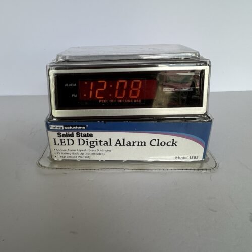 Retro Living Solutions LED Digital Alarm Clock Wood Grain Model 1585 New