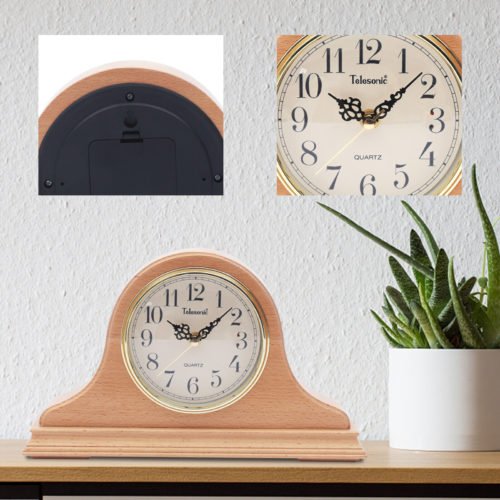 Retro Mantel Table Clock Desk Clock Battery Operated Accurate Timekeeping Analog