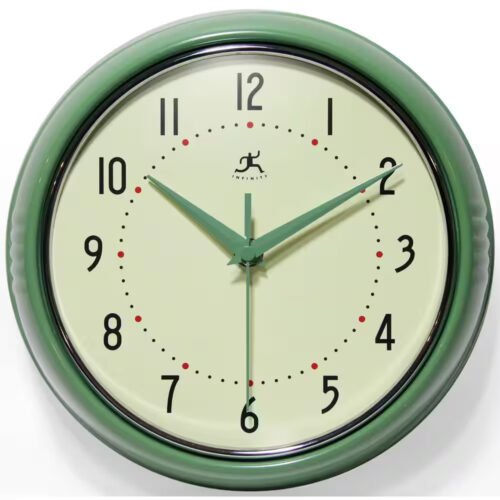 Retro round Green Wall Clock