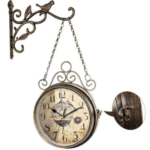 Retro Rust Wall Clock 20th Century 8" Non Ticking Large Iron Antique Hanging ...
