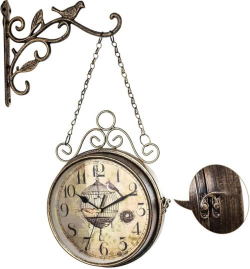 Retro Rust Wall Clock 20Th Century 8" Non Ticking Large Iron Antique Hanging Clo