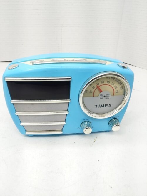 Retro Style Turquoise Timex Digital Alarm Clock Radio Model T247-A-B (L) - Works
