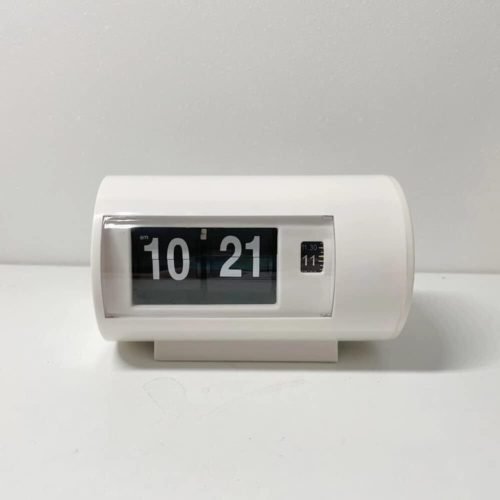 Retro Table Clock Auto Flip Clock 12 Hours AM/PM Format Display Timepiec (White)