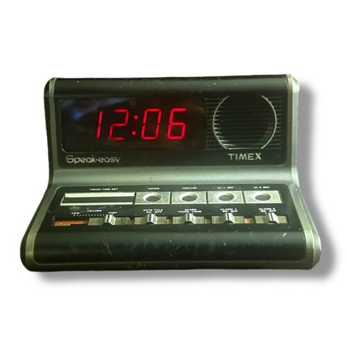 Retro Timex Speak Easy Digital Talking Alarm Clock #7001 Bedside Vtg Hong Kong