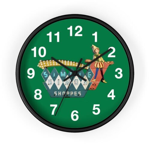 Retro Vintage Sign Wall Clock, Kitchen Decor, Unique Simple Simon Shoppes Clock